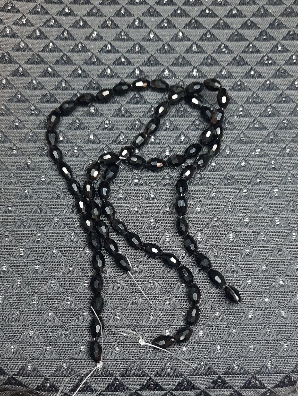 Faceted Black Glass Oval Beads – 4x6mm (2-8Inch Strands) #5